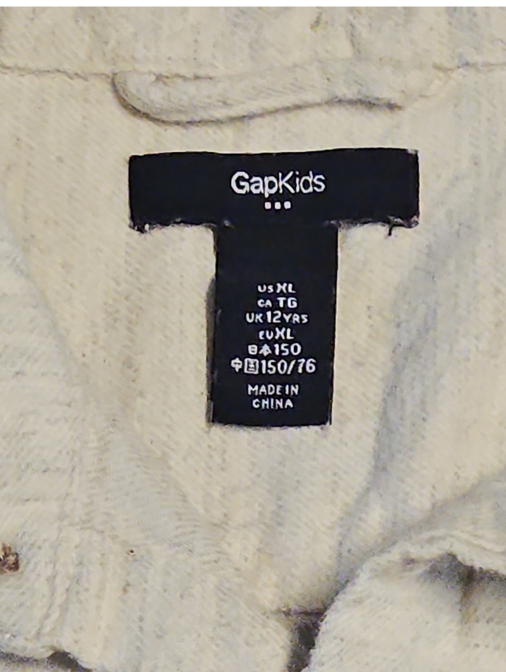 GAP Kids Boys Cream Button-Up Soft Shirt Size X-Large - Picture 2 of 6